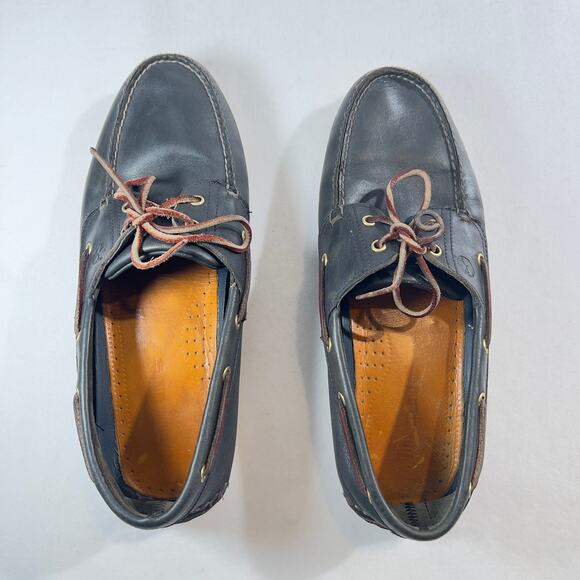 Timberland Loafers Men 13 Navy Blue 2 Eye Classic Boat Shoes #74036 Earthkeepers - Picture 2 of 9